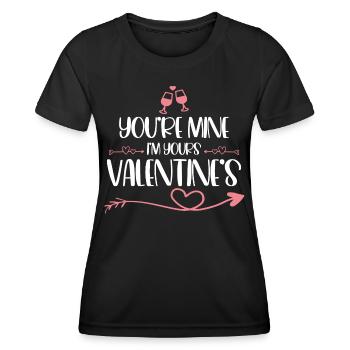 you're mine i'm yours valentine's. cadeau d'amour. - T-shirt sport Femme - noir - Devant - AI Model Female 172 light (172cm)