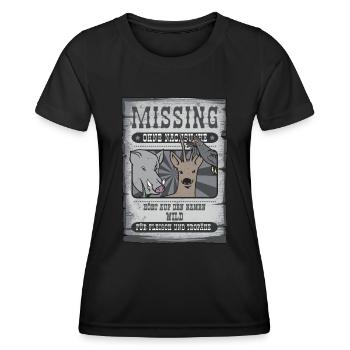 Missing WILD Jäger Geschenk - Frauen Funktions-T-Shirt - Schwarz - Vorne - AI Model Female 172 light (172cm)
