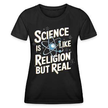 Athéisme, athée, anti-religion, agnostique - T-shirt sport Femme - noir - Devant - AI Model Female 172 light (172cm)