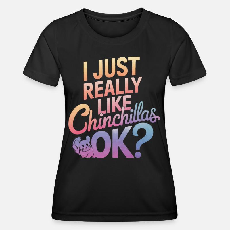 Chinchilla Chinchillas Mouse - Women's Functional T-Shirt - black