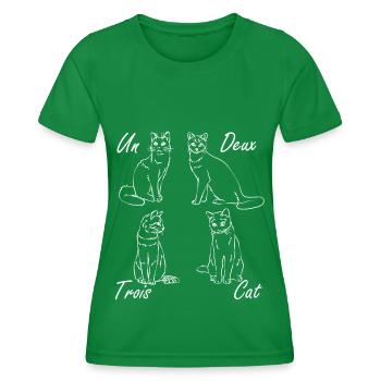 Un Deux Trois Cat - Französisch - Frauen Funktions-T-Shirt - Kelly Green - Vorne - AI Model Female 172 dark (172cm)