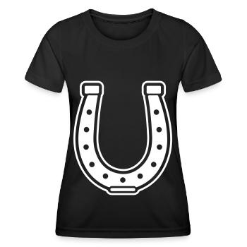 Hufeisen Symbol - Frauen Funktions-T-Shirt - Schwarz - Vorne - AI Model Female 172 light (172cm)