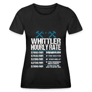 Whittling Holzschnitzer Holz Schnitzen Spruch - Frauen Funktions-T-Shirt - Schwarz - Vorne - AI Model Female 172 light (172cm)