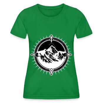 Symbole de voyage Compass Mountains - T-shirt sport Femme - vert - Devant - AI Model Female 172 dark (172cm)