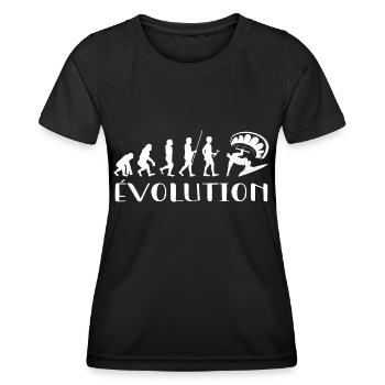 Évolution Du Singe Au surfeur - T-shirt sport Femme - noir - Devant - AI Model Female 172 light (172cm)