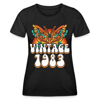 Retro Style 1983 Women 40 Years Anniversary - Women's Functional T-Shirt - black - Front - AI Model Female 172 light (172cm)