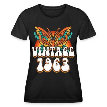 Retro Style 1963 Damen 60 Jahre Jubiläum - Frauen Funktions-T-Shirt - Schwarz - Vorne - AI Model Female 172 light (172cm)