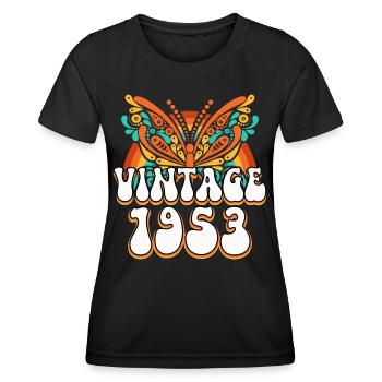 Style Rétro 1953 Femme 70 Ans Anniversaire - T-shirt sport Femme - noir - Devant - AI Model Female 172 light (172cm)