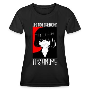 Ce n’est pas des dessins animés son anime - T-shirt sport Femme - noir - Devant - AI Model Female 172 light (172cm)