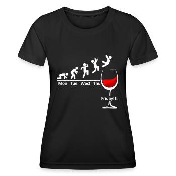 Semaine du vin Enfin le vendredi week-end - Red Wine - T-shirt sport Femme - noir - Devant - AI Model Female 172 light (172cm)