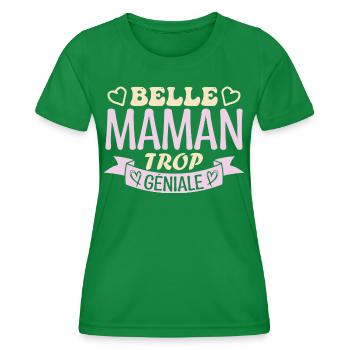 Belle maman trop géniale. cadeau belle maman. mère - T-shirt sport Femme - vert - Devant - AI Model Female 172 dark (172cm)