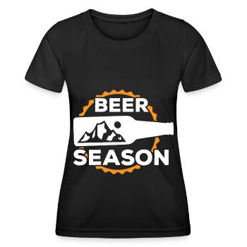 Beer Beer Drinker Party Alcohol Freshly Tapped - Women's Functional T-Shirt - black - Front - AI Model Female 172 light (172cm)