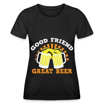 Bier Biertrinker Party Kneipe Alkohol - Frauen Funktions-T-Shirt - Schwarz - Vorne - AI Model Female 172 light (172cm)