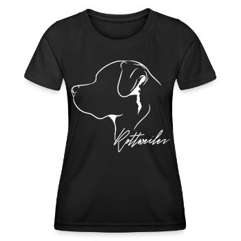Rottweiler Profil Chiens Chien Wilsigns - T-shirt sport Femme - noir - Devant - AI Model Female 172 light (172cm)