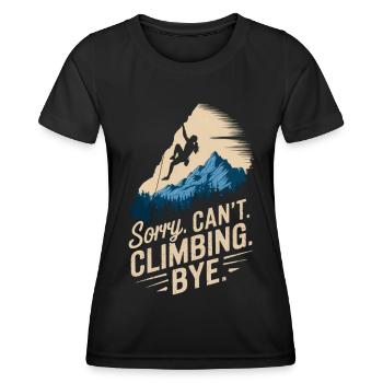 Klettern Freeclimbing felsklettern für Frauen - Frauen Funktions-T-Shirt - Schwarz - Vorne - AI Model Female 172 light (172cm)