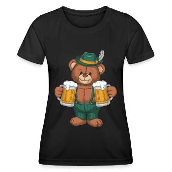 Bär Bière Bavière - T-shirt sport Femme - noir - Devant - AI Model Female 172 light (172cm)