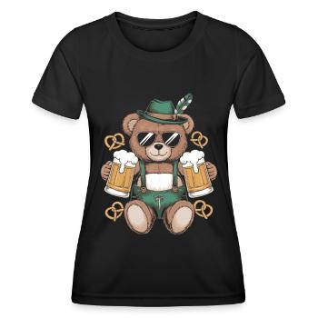 Bär Bier Bretzeln Bayern - T-shirt sport Femme - noir - Devant - AI Model Female 172 light (172cm)