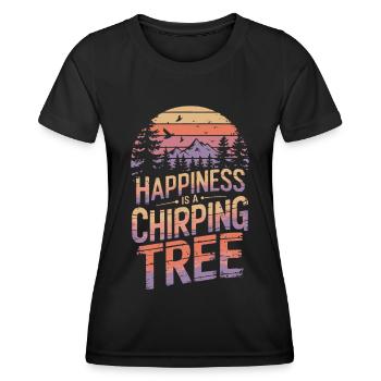 Ornithologue Ornithologue Oiseaux Randonnée Camping - T-shirt sport Femme - noir - Devant - AI Model Female 172 light (172cm)