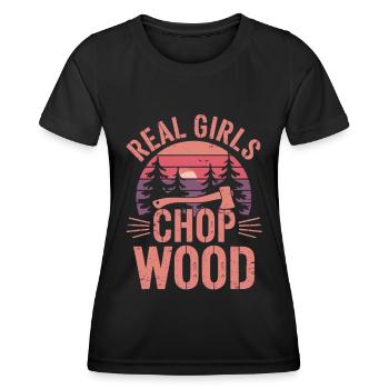 Lumberjack Wood Chopping Women - Women's Functional T-Shirt - black - Front - AI Model Female 172 light (172cm)