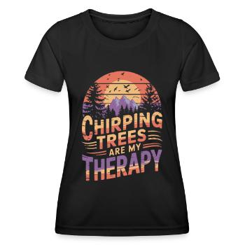 Ornithologue Ornithologue Oiseaux Randonnée Camping - T-shirt sport Femme - noir - Devant - AI Model Female 172 light (172cm)