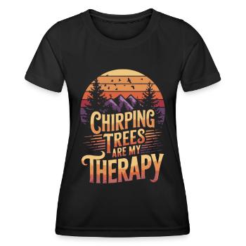 Ornithologue Ornithologue Oiseaux Randonnée Camping - T-shirt sport Femme - noir - Devant - AI Model Female 172 light (172cm)