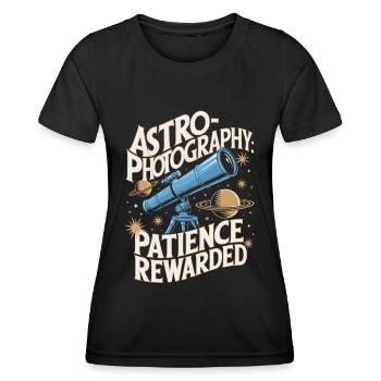 Astronomie Astrofotografie Teleskop - Frauen Funktions-T-Shirt - Schwarz - Vorne - AI Model Female 172 light (172cm)