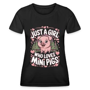 mignon petit cochon cochon fille disant - T-shirt sport Femme - noir - Devant - AI Model Female 172 light (172cm)