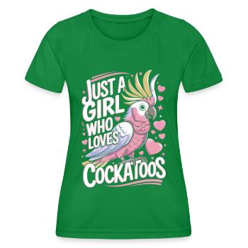 Kakadu lustiger Spruch - Frauen Funktions-T-Shirt - Kelly Green - Vorne - AI Model Female 172 dark (172cm)