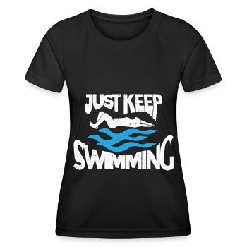 Swimmers Swimming 50 meters track Breaststroke - Women's Functional T-Shirt - black - Front - AI Model Female 172 light (172cm)