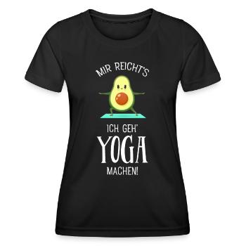Mir Reichts Ich Geh Yoga Machen - Avocado Yogi - Frauen Funktions-T-Shirt - Schwarz - Vorne - AI Model Female 172 light (172cm)