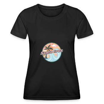 Santa Cruz Kalifornien 70er 80er Sonnenuntergang - Frauen Funktions-T-Shirt - Schwarz - Vorne - AI Model Female 172 light (172cm)