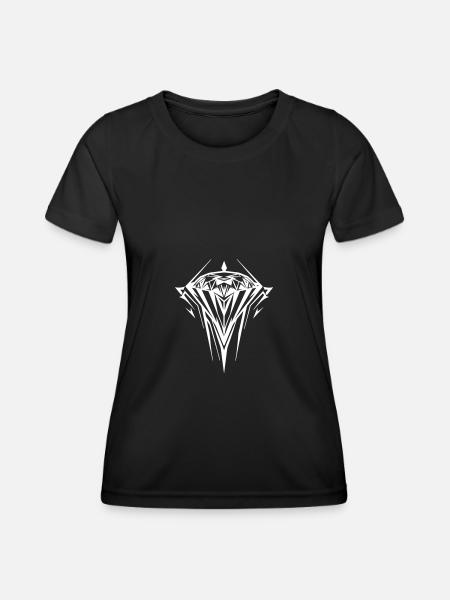Diamant Juwel Edelstein - Frauen Funktions-T-Shirt - Schwarz