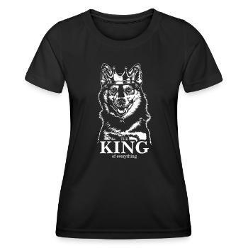 POMSKY Roi de tout Chiens Chiens Wilsigns - T-shirt sport Femme - noir - Devant - AI Model Female 172 light (172cm)