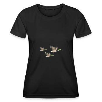 Canard volant Canard Quak - T-shirt sport Femme - noir - Devant - AI Model Female 172 light (172cm)