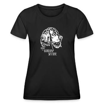 Adoré par un chien setter Gordon Wilsigns - T-shirt sport Femme - noir - Devant - AI Model Female 172 light (172cm)