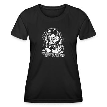 Loved by a Newfoundland Neufundländer Wilsigns - Women's Functional T-Shirt - black - Front - AI Model Female 172 light (172cm)