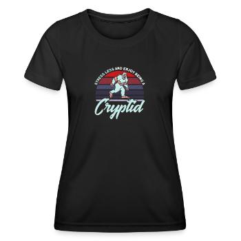 Kryptozoologie Kryptoide Monster Nerd Geschenk - Frauen Funktions-T-Shirt - Schwarz - Vorne - AI Model Female 172 light (172cm)