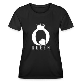 Queen King Queen Couple Outfit - Women's Functional T-Shirt - black - Front - AI Model Female 172 light (172cm)