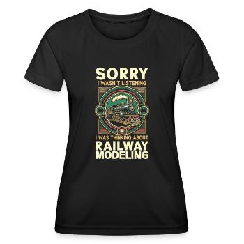 Amateurs de modélisme ferroviaire - T-shirt sport Femme - noir - Devant - AI Model Female 172 light (172cm)