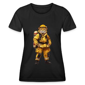 Gepard - Frauen Funktions-T-Shirt - Schwarz - Vorne - AI Model Female 172 light (172cm)