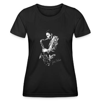 John Coltrans Kreidezeichnung - Frauen Funktions-T-Shirt - Schwarz - Vorne - AI Model Female 172 light (172cm)
