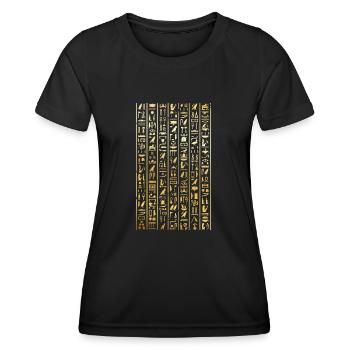 Hiéroglyphes Design pour un passionné de la vieille Egypte - T-shirt sport Femme - noir - Devant - AI Model Female 172 light (172cm)