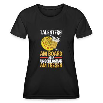 Dart Dartsspieler Darts - Frauen Funktions-T-Shirt - Schwarz - Vorne - AI Model Female 172 light (172cm)