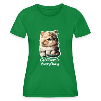 Cattitude est tout - T-shirt sport Femme - vert - Devant - AI Model Female 172 dark (172cm)