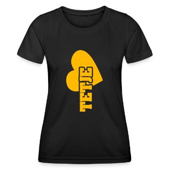 Amour pour Tetje Gold Love - T-shirt sport Femme - noir - Devant - AI Model Female 172 light (172cm)