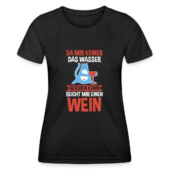 Da mir keiner das Wasser reichen kann reicht mir e - Frauen Funktions-T-Shirt - Schwarz - Vorne - AI Model Female 172 light (172cm)