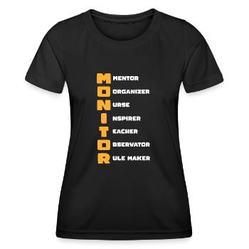 School bus MONITOR Mentor Organizer Nurse - Frauen Funktions-T-Shirt - Schwarz - Vorne - AI Model Female 172 light (172cm)