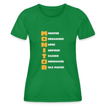 School bus MONITOR Mentor Organizer Nurse - Frauen Funktions-T-Shirt - Kelly Green - Vorne - AI Model Female 172 dark (172cm)