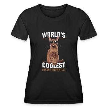 Katze Havanna Braun Geschenk - Frauen Funktions-T-Shirt - Schwarz - Vorne - AI Model Female 172 light (172cm)