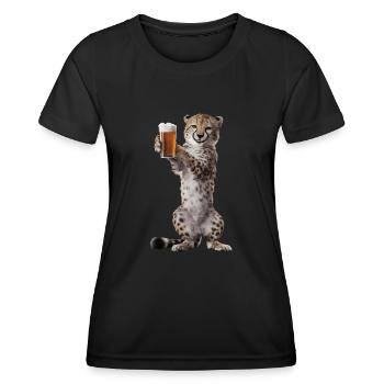 Gepard Bier - Frauen Funktions-T-Shirt - Schwarz - Vorne - AI Model Female 172 light (172cm)